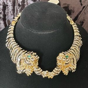 Natasha Crystal & Gold Tiger Necklace